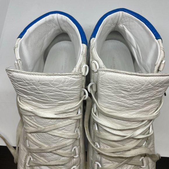 Balenciaga Arena Highs - Blanc / Bleu  Men's Sneakers - Picture 4 of 14